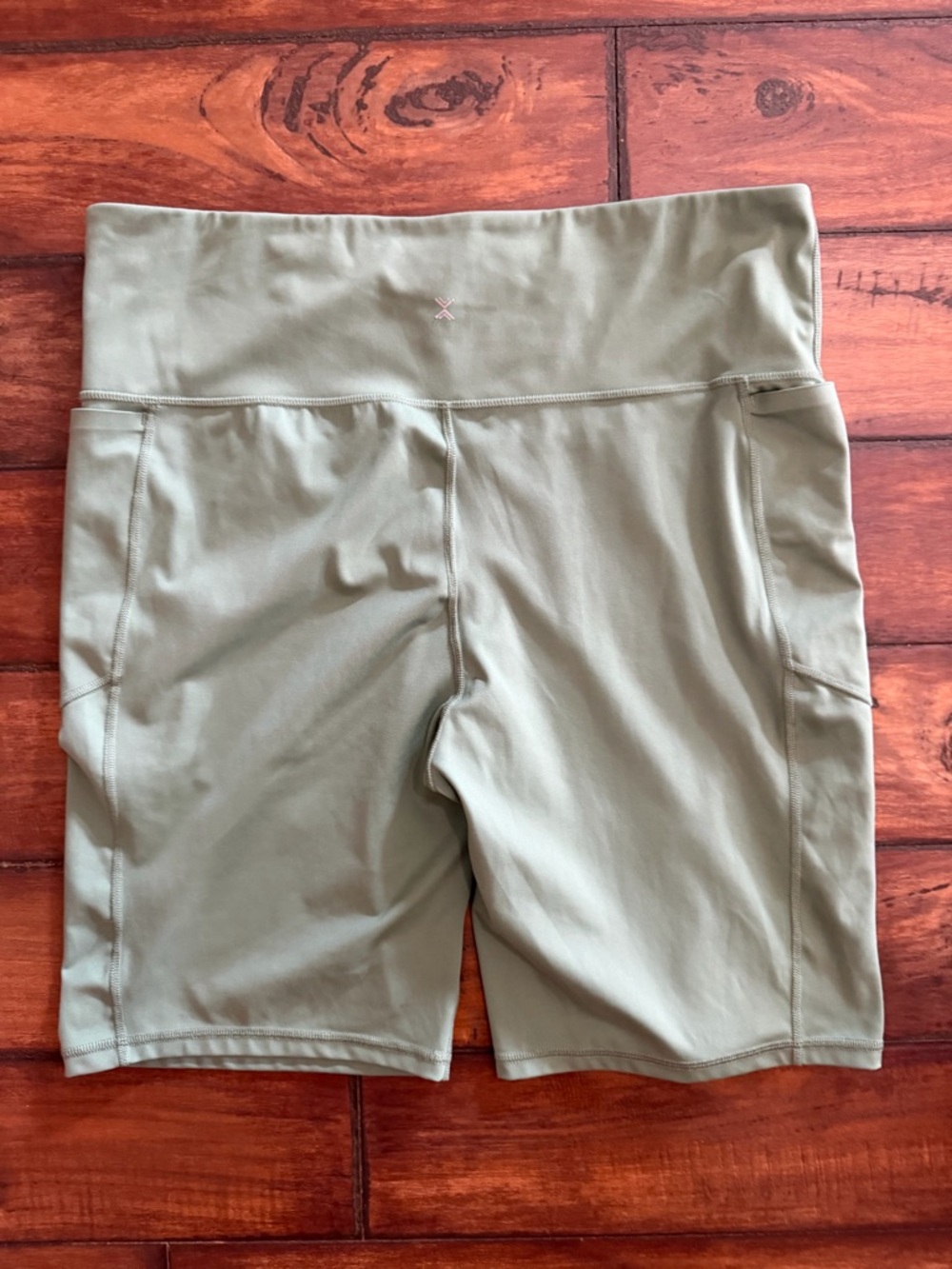 Xersion Like New Olive Green High-Rise Bike Shorts with Side Pockets
